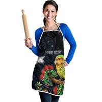 New Zealand Kakapo Matariki Personalised Apron Pohutukawa Flower Galaxy Maori Pattern LT22 - Polynesian Pride