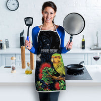 New Zealand Kakapo Matariki Personalised Apron Pohutukawa Flower Galaxy Maori Pattern LT22 - Polynesian Pride