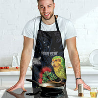 New Zealand Kakapo Matariki Personalised Apron Pohutukawa Flower Galaxy Maori Pattern LT22 - Polynesian Pride