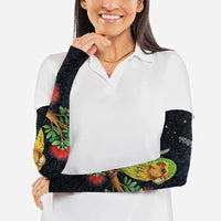 New Zealand Kakapo Matariki Personalised Arm Sleeves Pohutukawa Flower Galaxy Maori Pattern LT22 - Polynesian Pride
