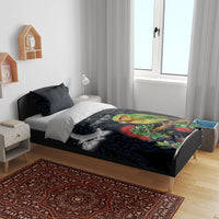 New Zealand Kakapo Matariki Personalised Bedding Set Pohutukawa Flower Galaxy Maori Pattern LT22 - Polynesian Pride