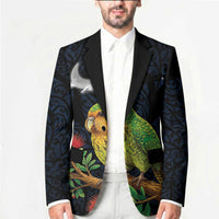 New Zealand Kakapo Matariki Personalised Blazer Pohutukawa Flower Galaxy Maori Pattern LT22 - Polynesian Pride