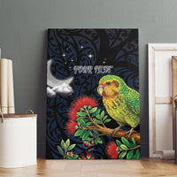 New Zealand Kakapo Matariki Personalised Canvas Wall Art Pohutukawa Flower Galaxy Maori Pattern LT22 - Polynesian Pride