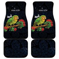 New Zealand Kakapo Matariki Personalised Car Mats Pohutukawa Flower Galaxy Maori Pattern LT22 - Polynesian Pride
