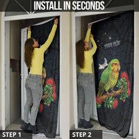 New Zealand Kakapo Matariki Personalised Door Cover Pohutukawa Flower Galaxy Maori Pattern LT22 - Polynesian Pride
