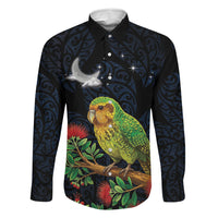 New Zealand Kakapo Matariki Personalised Family Matching Mermaid Dress and Hawaiian Shirt Pohutukawa Flower Galaxy Maori Pattern