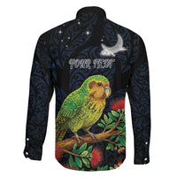 New Zealand Kakapo Matariki Personalised Family Matching Off Shoulder Short Dress and Hawaiian Shirt Pohutukawa Flower Galaxy Maori Pattern