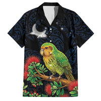 New Zealand Kakapo Matariki Personalised Family Matching Tank Maxi Dress and Hawaiian Shirt Pohutukawa Flower Galaxy Maori Pattern