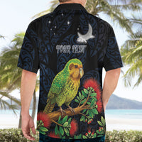 New Zealand Kakapo Matariki Personalised Hawaiian Shirt Pohutukawa Flower Galaxy Maori Pattern LT22 - Polynesian Pride
