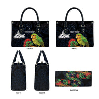 New Zealand Kakapo Matariki Personalised Leather Bag Pohutukawa Flower Galaxy Maori Pattern LT22 - Polynesian Pride