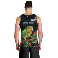 New Zealand Kakapo Matariki Personalised Men Tank Top Pohutukawa Flower Galaxy Maori Pattern LT22 - Polynesian Pride