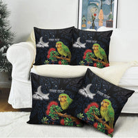 New Zealand Kakapo Matariki Personalised Pillow Cover Pohutukawa Flower Galaxy Maori Pattern LT22 - Polynesian Pride