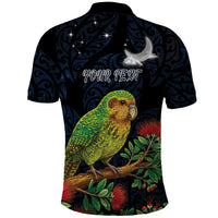 New Zealand Kakapo Matariki Personalised Polo Shirt Pohutukawa Flower Galaxy Maori Pattern LT22 - Polynesian Pride