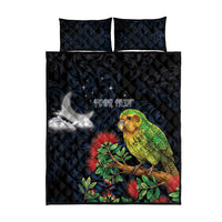 New Zealand Kakapo Matariki Personalised Quilt Bed Set Pohutukawa Flower Galaxy Maori Pattern LT22 - Polynesian Pride