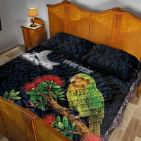 New Zealand Kakapo Matariki Personalised Quilt Bed Set Pohutukawa Flower Galaxy Maori Pattern LT22 - Polynesian Pride