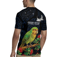 New Zealand Kakapo Matariki Personalised Rugby Jersey Pohutukawa Flower Galaxy Maori Pattern LT22 - Polynesian Pride