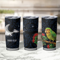 New Zealand Kakapo Matariki Personalised Tumbler Cup Pohutukawa Flower Galaxy Maori Pattern LT22 - Polynesian Pride