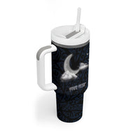 New Zealand Kakapo Matariki Personalised Tumbler With Handle Pohutukawa Flower Galaxy Maori Pattern LT22 - Polynesian Pride