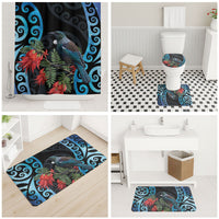 Tui Bird Kakabeak New Zealand Bathroom Set Clianthus Galaxy Maori Koru Pattern LT22 - Polynesian Pride