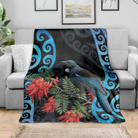 Tui Bird Kakabeak New Zealand Blanket Clianthus Galaxy Maori Koru Pattern LT22 - Polynesian Pride