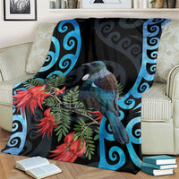 Tui Bird Kakabeak New Zealand Blanket Clianthus Galaxy Maori Koru Pattern LT22 - Polynesian Pride