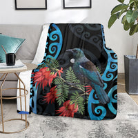 Tui Bird Kakabeak New Zealand Blanket Clianthus Galaxy Maori Koru Pattern LT22 - Polynesian Pride