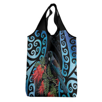Tui Bird Kakabeak New Zealand Grocery Bag Clianthus Galaxy Maori Koru Pattern LT22 - Polynesian Pride