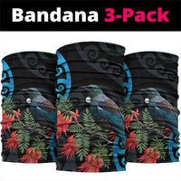 Tui Bird Kakabeak New Zealand Neck Gaiter Clianthus Galaxy Maori Koru Pattern LT22 package One Size: 25*50cm Blue - Polynesian Pride