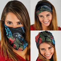 Tui Bird Kakabeak New Zealand Neck Gaiter Clianthus Galaxy Maori Koru Pattern LT22 - Polynesian Pride