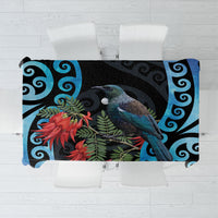 Tui Bird Kakabeak New Zealand Tablecloth Clianthus Galaxy Maori Koru Pattern LT22 Blue - Polynesian Pride