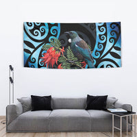 Tui Bird Kakabeak New Zealand Tapestry Clianthus Galaxy Maori Koru Pattern LT22 - Polynesian Pride