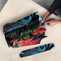 Tui Bird Kakabeak New Zealand Umbrella Clianthus Galaxy Maori Koru Pattern LT22 - Polynesian Pride