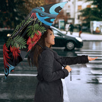 Tui Bird Kakabeak New Zealand Umbrella Clianthus Galaxy Maori Koru Pattern LT22 - Polynesian Pride