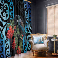 Tui Bird Kakabeak New Zealand Window Curtain Clianthus Galaxy Maori Koru Pattern LT22 - Polynesian Pride
