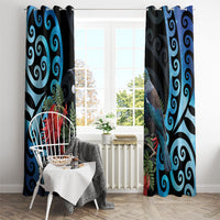 Tui Bird Kakabeak New Zealand Window Curtain Clianthus Galaxy Maori Koru Pattern LT22 - Polynesian Pride