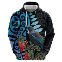 Tui Bird Kakabeak New Zealand Zip Hoodie Clianthus Galaxy Maori Koru Pattern LT22 - Polynesian Pride
