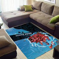 Snapper Fishing New Zealand Area Rug Tamure Fish Hook Maori Pattern LT22 - Polynesian Pride