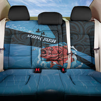 Snapper Fishing New Zealand Back Car Seat Cover Tamure Fish Hook Maori Pattern LT22 One Size Blue - Polynesian Pride