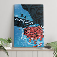 Snapper Fishing New Zealand Canvas Wall Art Tamure Fish Hook Maori Pattern LT22 - Polynesian Pride
