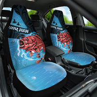 Snapper Fishing New Zealand Car Seat Cover Tamure Fish Hook Maori Pattern LT22 One Size Blue - Polynesian Pride