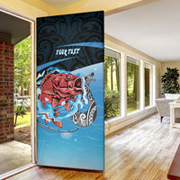 Personalised Snapper Fishing New Zealand Door Cover Tamure Fish Hook Maori Pattern LT22 - Polynesian Pride
