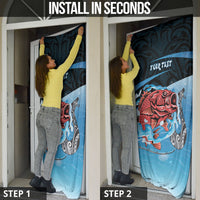 Personalised Snapper Fishing New Zealand Door Cover Tamure Fish Hook Maori Pattern LT22 - Polynesian Pride