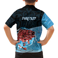Personalised Snapper Fishing New Zealand Hawaiian Shirt Tamure Fish Hook Maori Pattern LT22 - Polynesian Pride