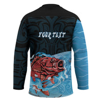 Personalised Snapper Fishing New Zealand Hockey Jersey Tamure Fish Hook Maori Pattern LT22 - Polynesian Pride