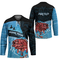 Personalised Snapper Fishing New Zealand Hockey Jersey Tamure Fish Hook Maori Pattern LT22 - Polynesian Pride