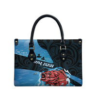 Snapper Fishing New Zealand Leather Bag Tamure Fish Hook Maori Pattern LT22 - Polynesian Pride
