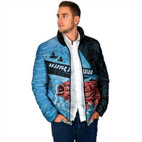 Personalised Snapper Fishing New Zealand Padded Jacket Tamure Fish Hook Maori Pattern LT22 - Polynesian Pride
