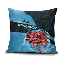 Snapper Fishing New Zealand Pillow Cover Tamure Fish Hook Maori Pattern LT22 Blue - Polynesian Pride