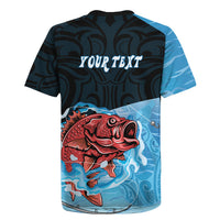 Personalised Snapper Fishing New Zealand Rugby Jersey Tamure Fish Hook Maori Pattern LT22 - Polynesian Pride