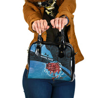 Snapper Fishing New Zealand Shoulder Handbag Tamure Fish Hook Maori Pattern LT22 One Size Blue - Polynesian Pride